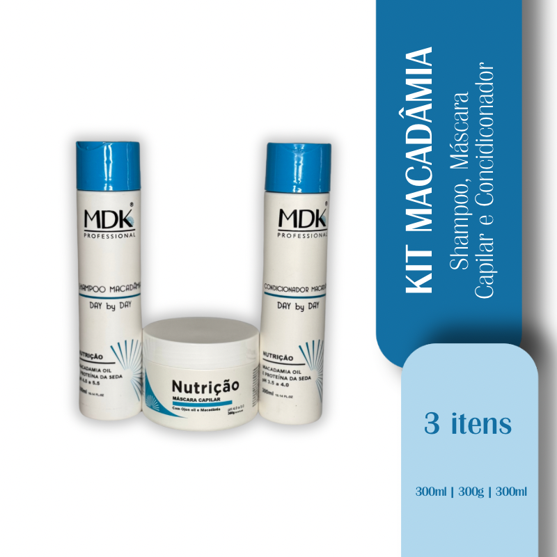 KIT MACADÂMIA NUTRIÇÃO COMPLETA MDK 300ML